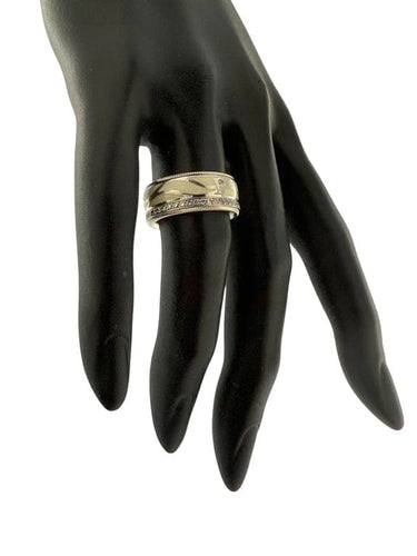 Bague 54 Wellendorff - Bague cinétique en or blanc et or rose, émail et diamants 58 Facettes