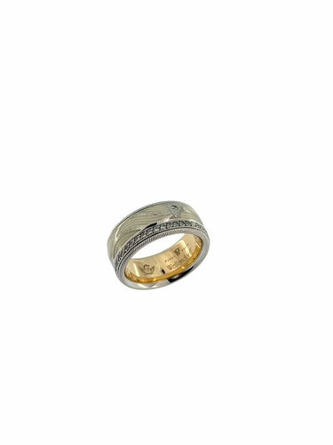 Bague 54 Wellendorff - Bague cinétique en or blanc et or rose, émail et diamants 58 Facettes