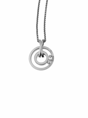 Pendentif Chopard Happy Diamonds - Pendentif en or blanc 18 carats et diamants 58 Facettes