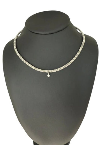 Collier Wellendorff - Collier entrelacé en or blanc 18 carats avec diamant 58 Facettes