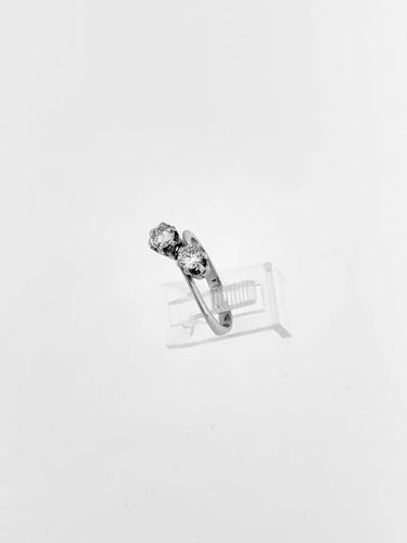 Bague 54.5 Bague rétro en or blanc 18 carats et diamants naturels 58 Facettes