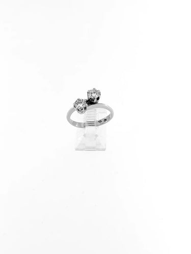 Bague 54.5 Bague rétro en or blanc 18 carats et diamants naturels 58 Facettes