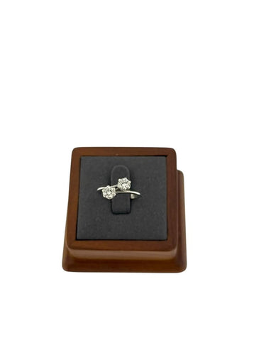 Bague 54.5 Bague rétro en or blanc 18 carats et diamants naturels 58 Facettes