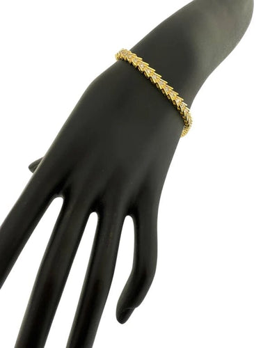 Bracelet Bracelet tennis en or jaune 14 carats avec diamants 58 Facettes
