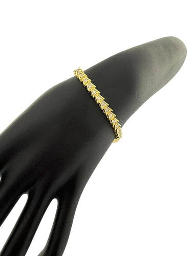 Bracelet Bracelet tennis en or jaune 14 carats avec diamants 58 Facettes