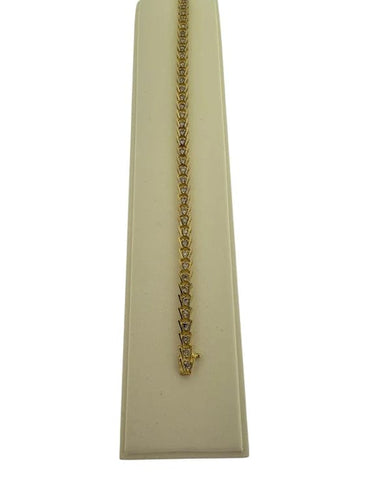 Bracelet Bracelet tennis en or jaune 14 carats avec diamants 58 Facettes