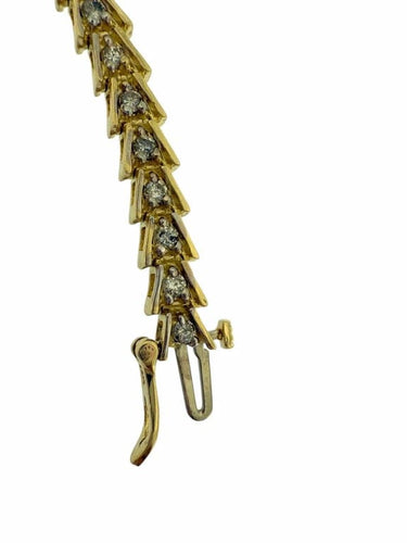 Bracelet Bracelet tennis en or jaune 14 carats avec diamants 58 Facettes