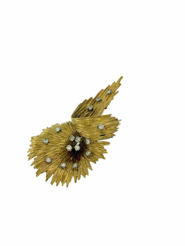 Broche Broche Art déco italienne en or 18 carats avec diamants 58 Facettes