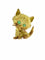 Broche Broche rétro chat en or rose, blanc et jaune 18 carats avec émeraudes 58 Facettes