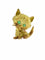 Broche Broche rétro chat en or rose, blanc et jaune 18 carats avec émeraudes 58 Facettes