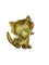 Broche Broche rétro chat en or rose, blanc et jaune 18 carats avec émeraudes 58 Facettes
