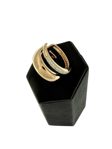 Bague 54.4 Al Coro Mezzaluna - Bague en or rose et diamants 58 Facettes