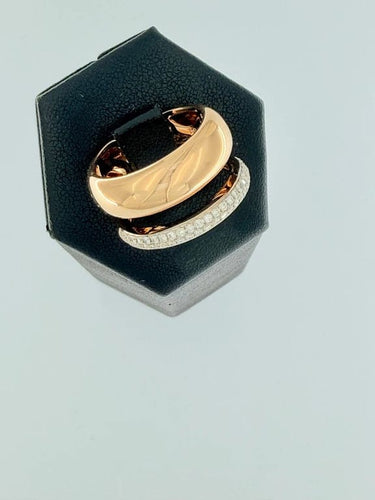 Bague 54.4 Al Coro Mezzaluna - Bague en or rose et diamants 58 Facettes