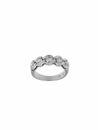Bague 51.9 Bague en or blanc 18 carats avec diamants naturels 58 Facettes