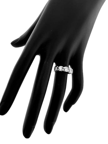 Bague 51.9 Bague en or blanc 18 carats avec diamants naturels 58 Facettes