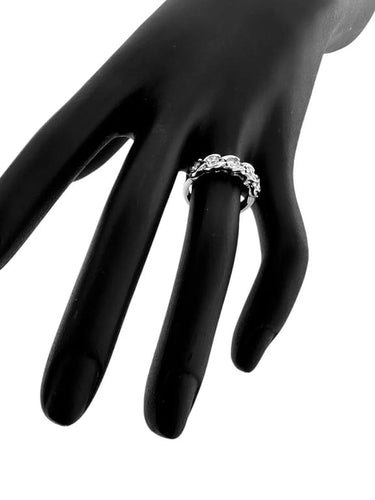 Bague 51.9 Bague en or blanc 18 carats avec diamants naturels 58 Facettes