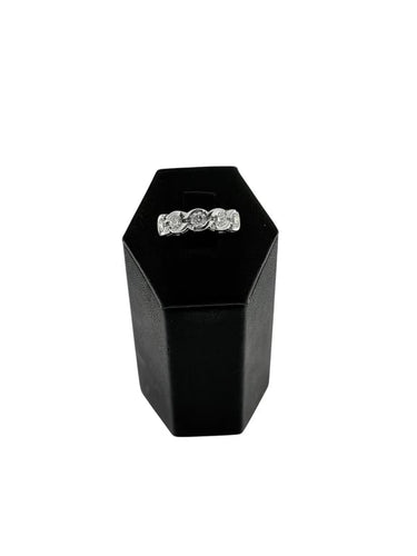 Bague 51.9 Bague en or blanc 18 carats avec diamants naturels 58 Facettes