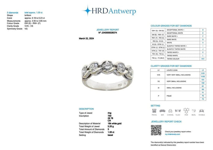 Bague 51.9 Bague en or blanc 18 carats avec diamants naturels 58 Facettes