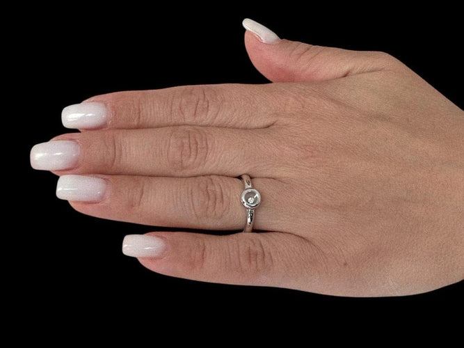 Bague 55 Chopard Happy Diamonds - Bague en or blanc 18 carats et diamant 58 Facettes