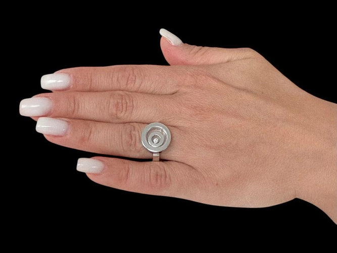 Bague 57 Chopard Happy Spirit - Bague en or blanc 18 carats et diamants 58 Facettes