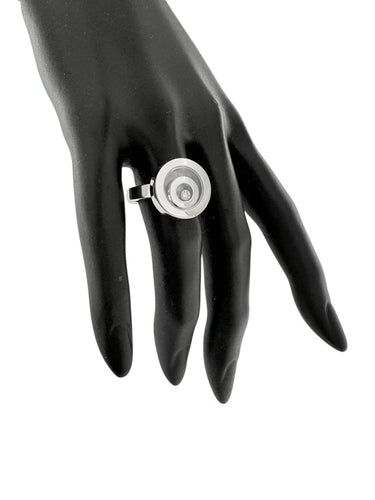 Bague 57 Chopard Happy Spirit - Bague en or blanc et diamants 58 Facettes