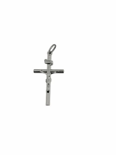 Pendentif UnoAErre - Pendentif crucifix en or blanc 18 carats 58 Facettes