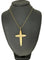 Pendentif Pendentif croix vintage italienne en or jaune 18 carats, motif étoiles 58 Facettes