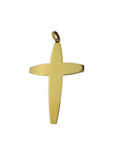 Pendentif Pendentif croix vintage italienne en or jaune 18 carats, motif étoiles 58 Facettes