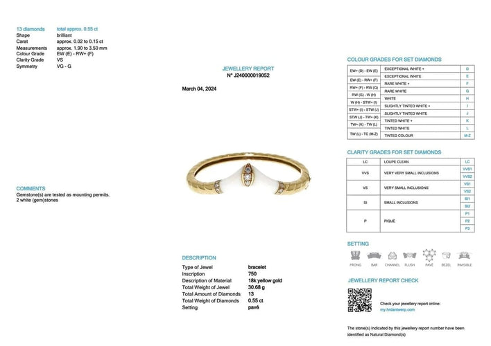 Bracelet Ensemble bracelet et bague en or jaune 18 carats et diamants 58 Facettes