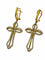 Boucles d'oreilles Boucles d'oreilles croix en or jaune 18 carats et diamants 58 Facettes