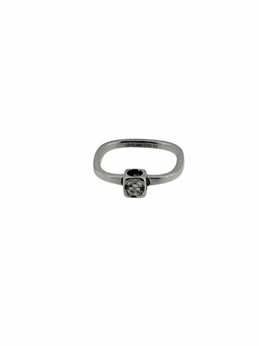 Bague 52.5 Dinh Van - Bague cube en or blanc 18 carats et diamant 58 Facettes