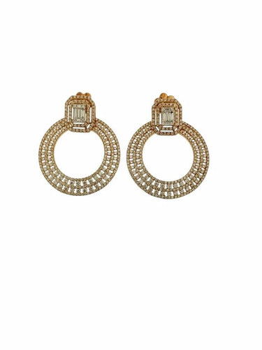 Boucles d'oreilles Boucles d'oreilles italiennes en or rose 18 carats et diamants 58 Facettes