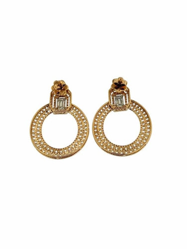 Boucles d'oreilles Boucles d'oreilles italiennes en or rose 18 carats et diamants 58 Facettes