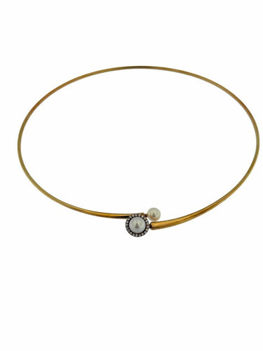 Collier Collier vintage flexible en or jaune 18 carats, perles et diamants 58 Facettes