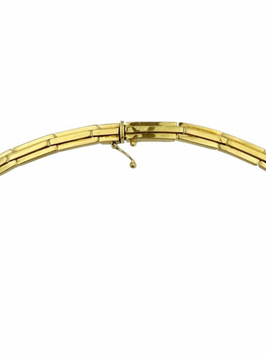 Collier Collier ras-de-cou rétro en or jaune 18 carats, diamants et saphirs 58 Facettes