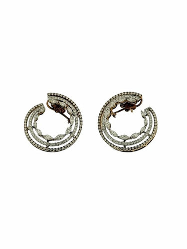 Boucles d'oreilles Boucles d'oreilles en or rose et or blanc 18 carats, diamants naturels 58 Facettes