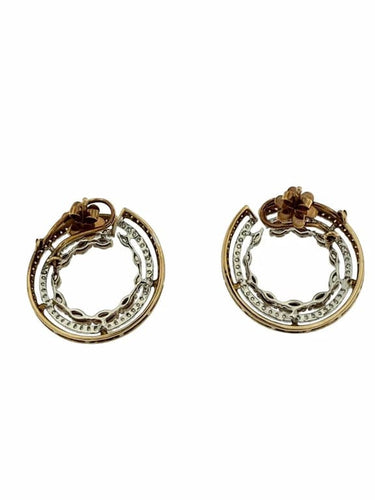 Boucles d'oreilles Boucles d'oreilles en or rose et or blanc 18 carats, diamants naturels 58 Facettes