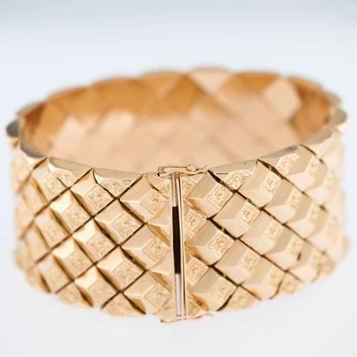Bracelet Bracelet escalier italien rétro en or jaune 18 carats 58 Facettes