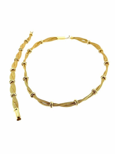 Bracelet Ensemble italien - Collier et bracelet en maille en or 18 carats 58 Facettes