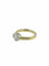 Bague 54 Bague solitaire en or jaune et blanc 18 carats avec diamant 1,30 ct 58 Facettes
