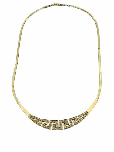 Collier Collier ras-de-cou vintage italien en or jaune 18 carats et diamants 58 Facettes