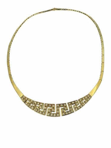 Collier Collier ras-de-cou vintage italien en or jaune 18 carats et diamants 58 Facettes