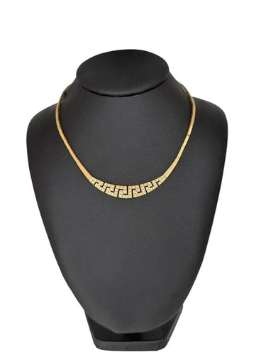 Collier Collier ras-de-cou vintage italien en or jaune 18 carats et diamants 58 Facettes