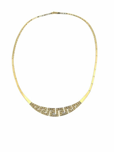 Collier Collier ras-de-cou vintage italien en or jaune 18 carats et diamants 58 Facettes