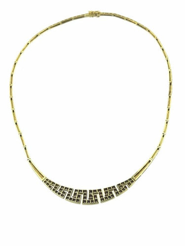 Collier Collier ras-de-cou vintage italien en or jaune 18 carats et diamants 58 Facettes