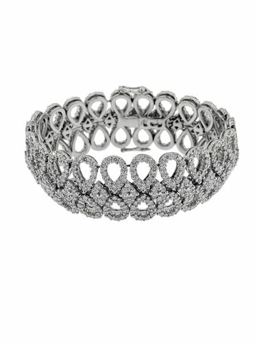 Bracelet Bracelet en or blanc 18 carats serti de 800 diamants naturels 58 Facettes