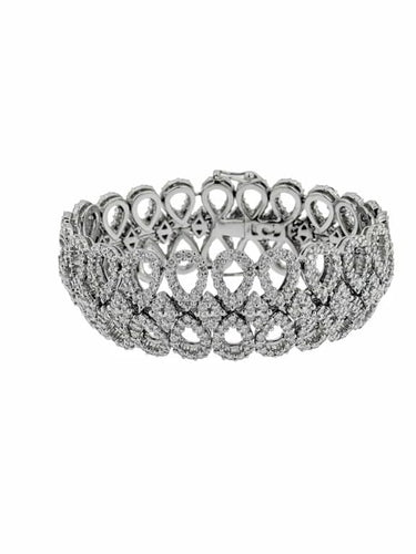 Bracelet Bracelet en or blanc 18 carats serti de 800 diamants naturels 58 Facettes