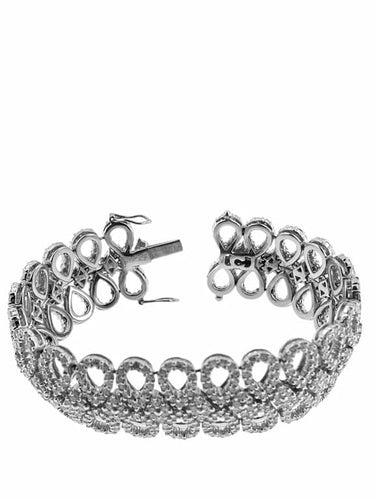 Bracelet Bracelet en or blanc 18 carats serti de 800 diamants naturels 58 Facettes