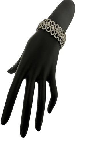 Bracelet Bracelet en or blanc 18 carats serti de 800 diamants naturels 58 Facettes