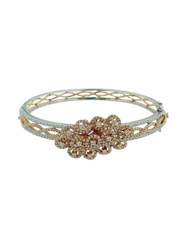 Bracelet Bracelet français - Bracelet en or blanc et or rose 18 carats et diamants 58 Facettes